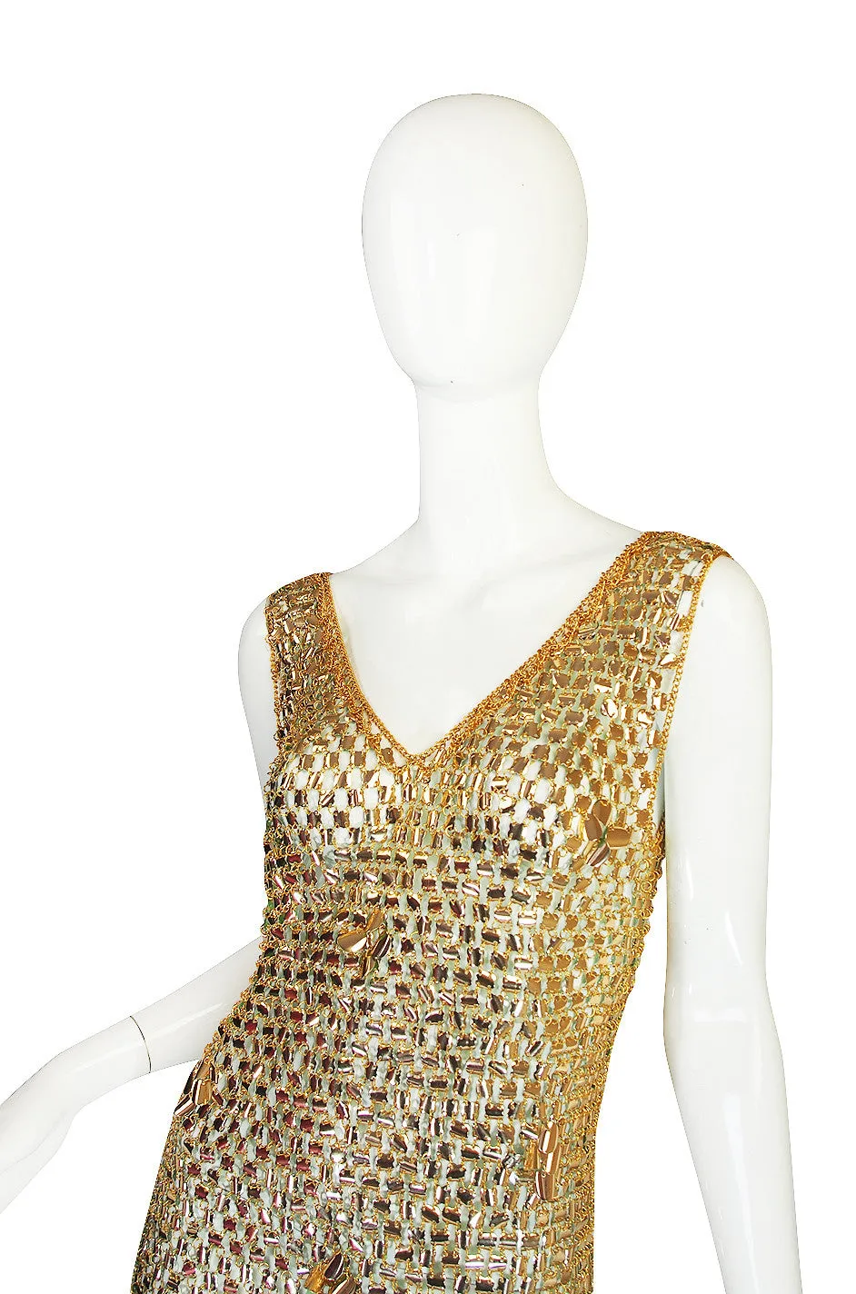 1970s Paco Rabanne Chain Mail Maxi Dress