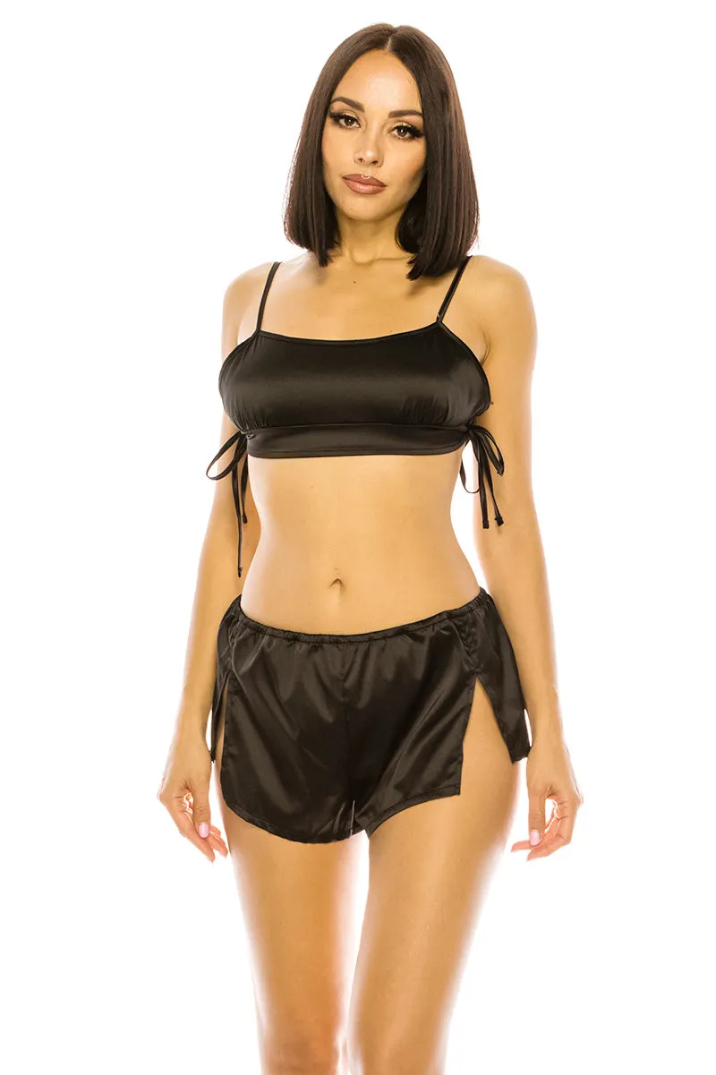 32259 6 Piece Soft, Comfortable Satin Pajama Short Set