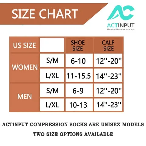 4-Pairs Copper Compression Socks for Man and Woman (15-20 mmHG）| ACTINPUT