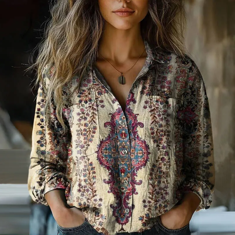 Adeltrudis® | Vintage Floral Print Blouse