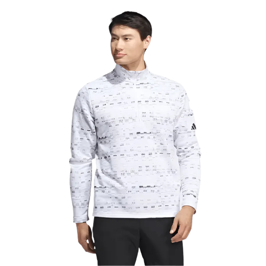 Adidas Core Printed Quarter Zip Pullover - White