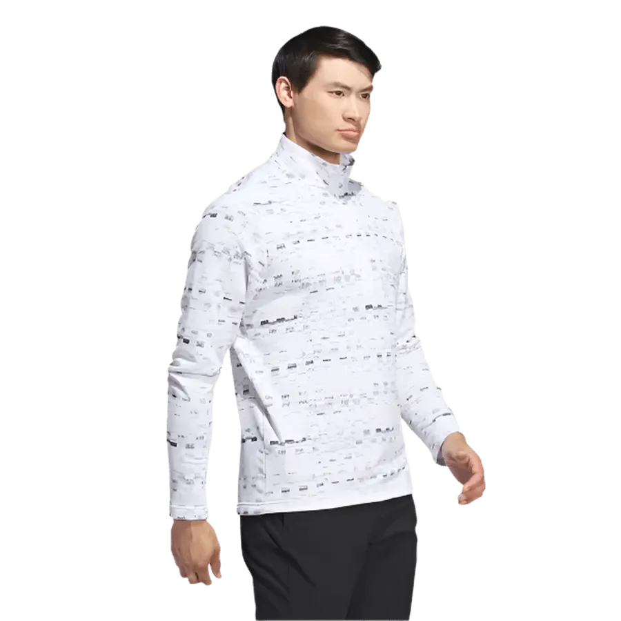 Adidas Core Printed Quarter Zip Pullover - White