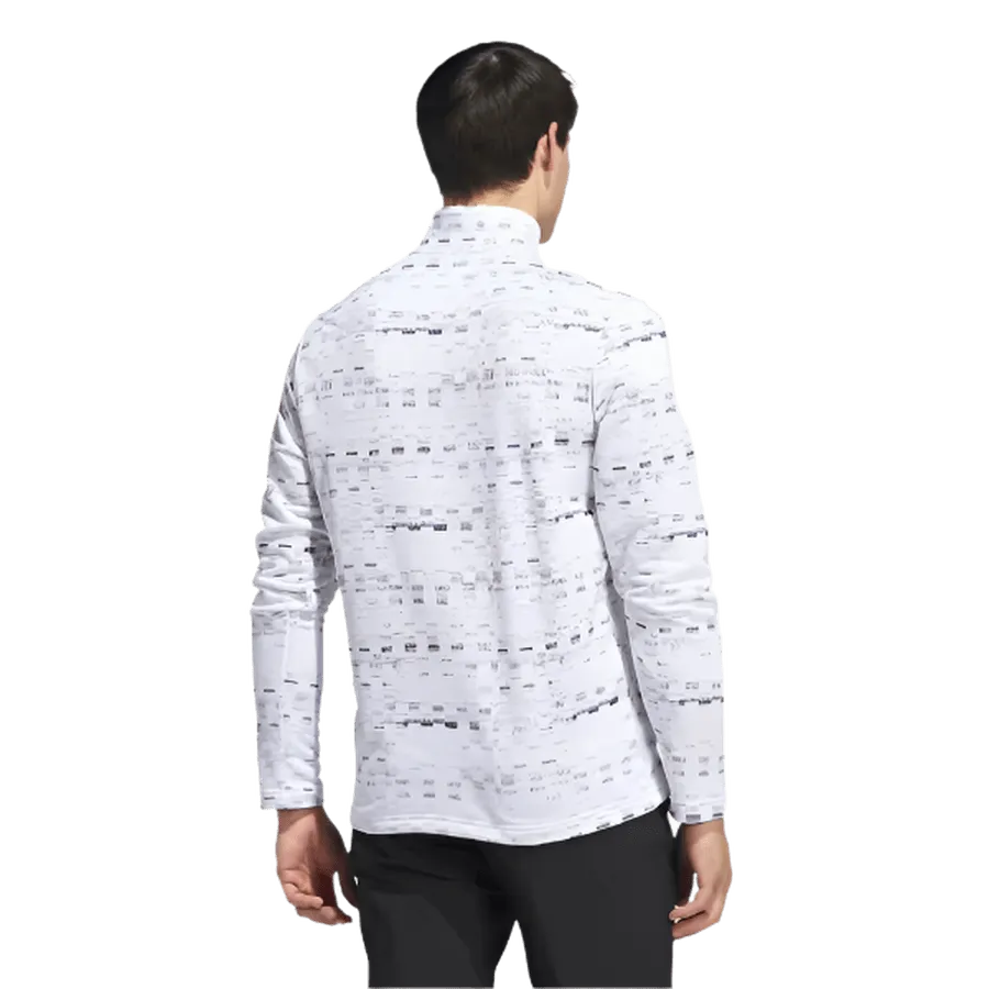 Adidas Core Printed Quarter Zip Pullover - White