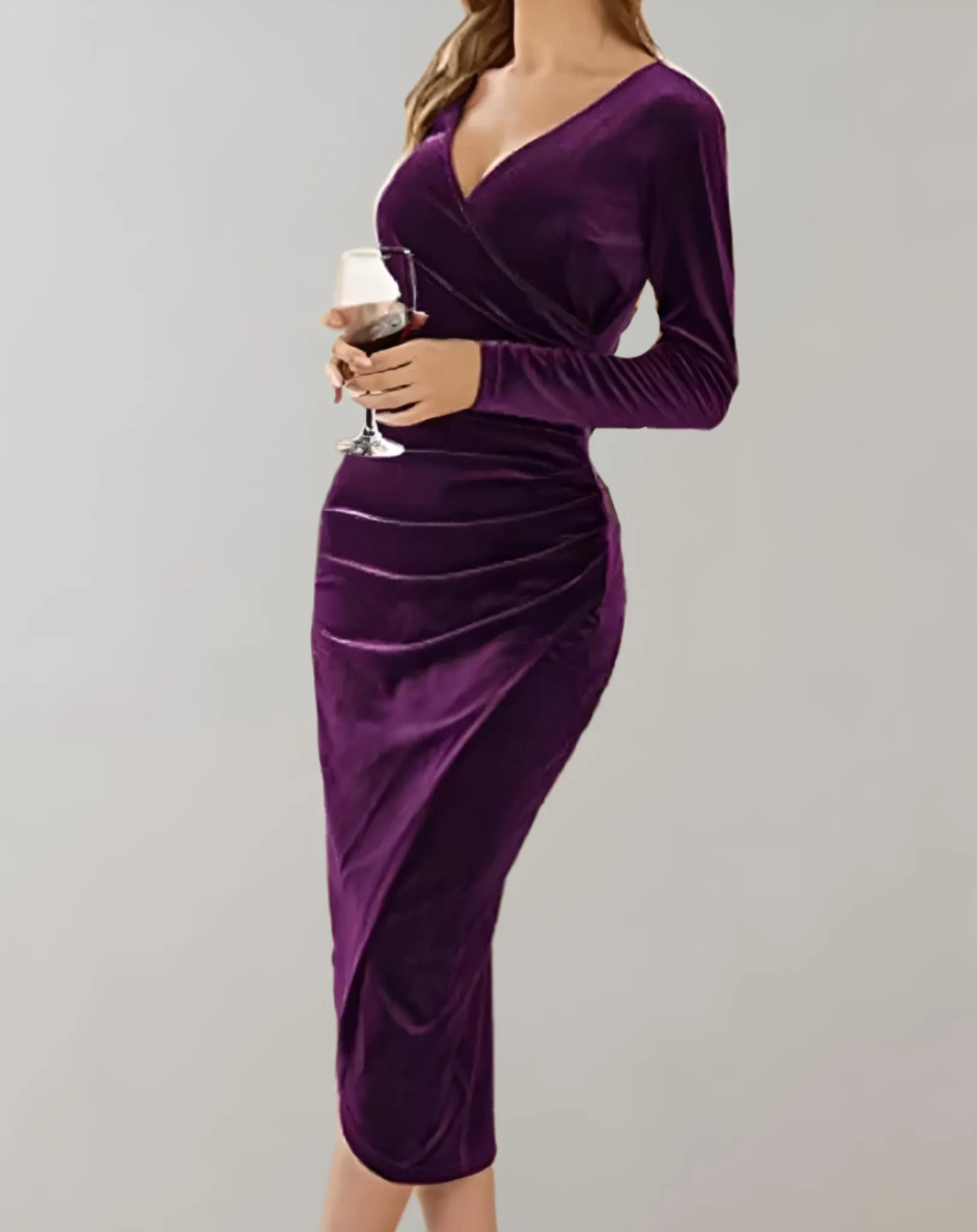 Amara | Luxe Velvet Bodycon Midi Dress