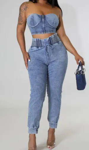 Amber Denim Set