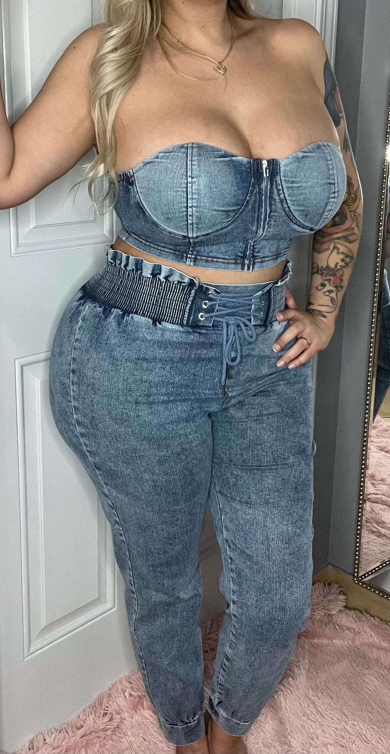Amber Denim Set