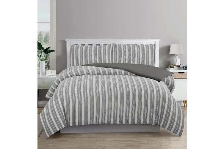 ARDOR BOUDOIR "Cove" TEXTURED CHARCOAL QUILT COVER SET