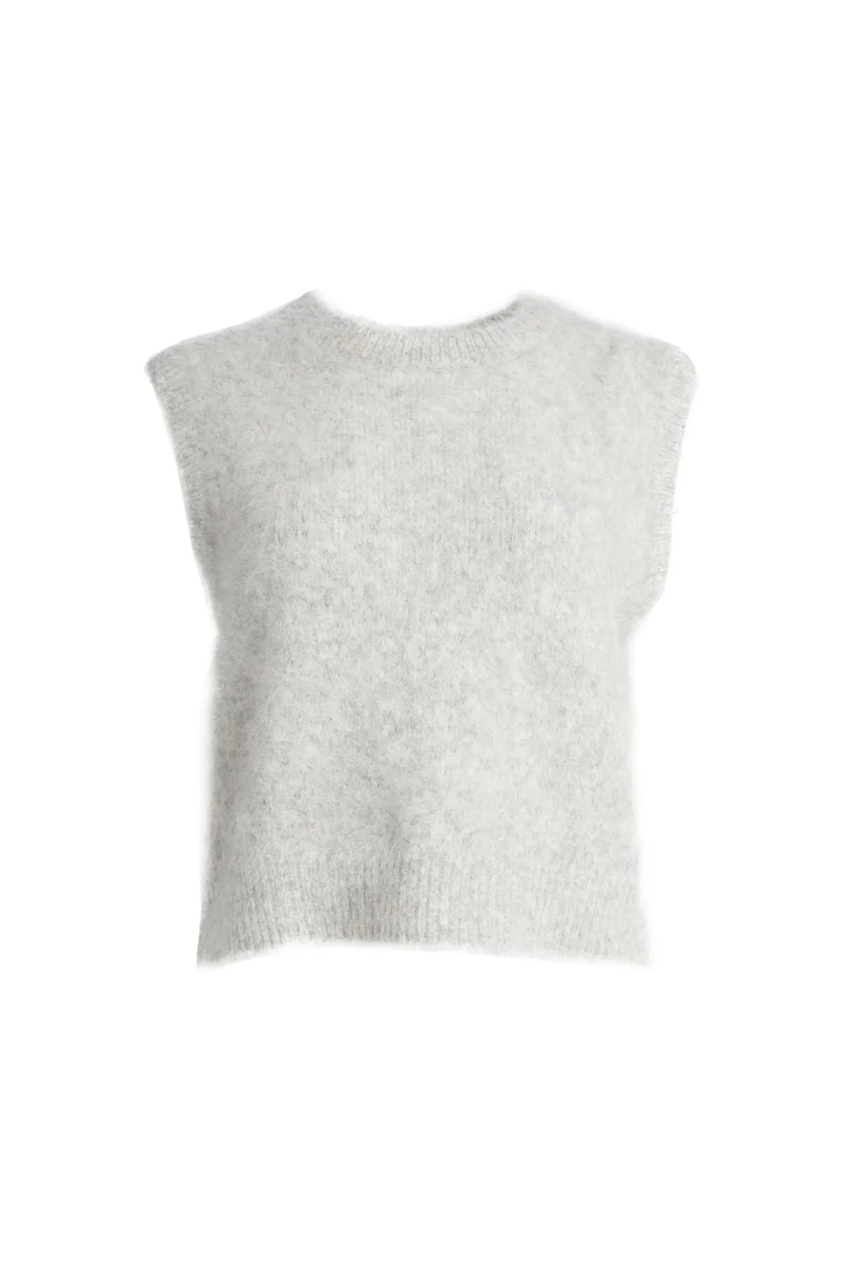 Aspen Knit Vest Light Grey in Alpaca
