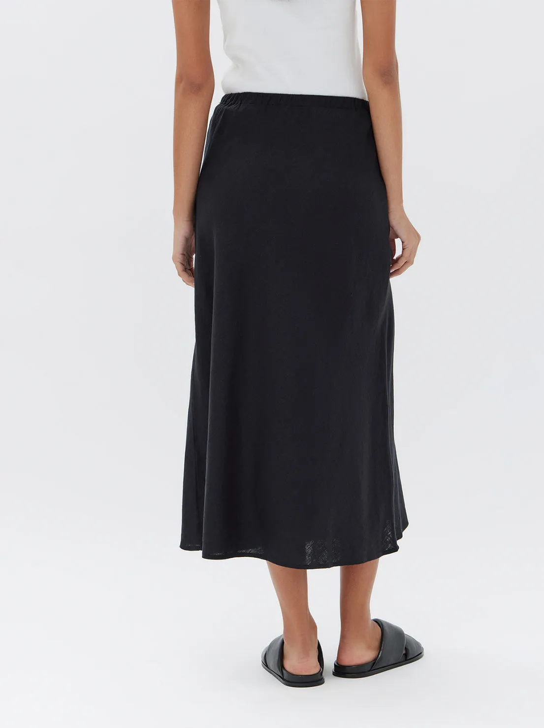 Assembly - Stella Linen Bias Skirt - Black