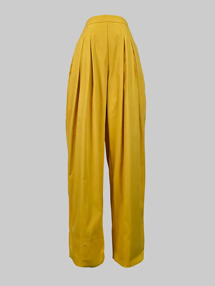 Beauty blue Elegant Women's Coat Pant Yellow Blazer New