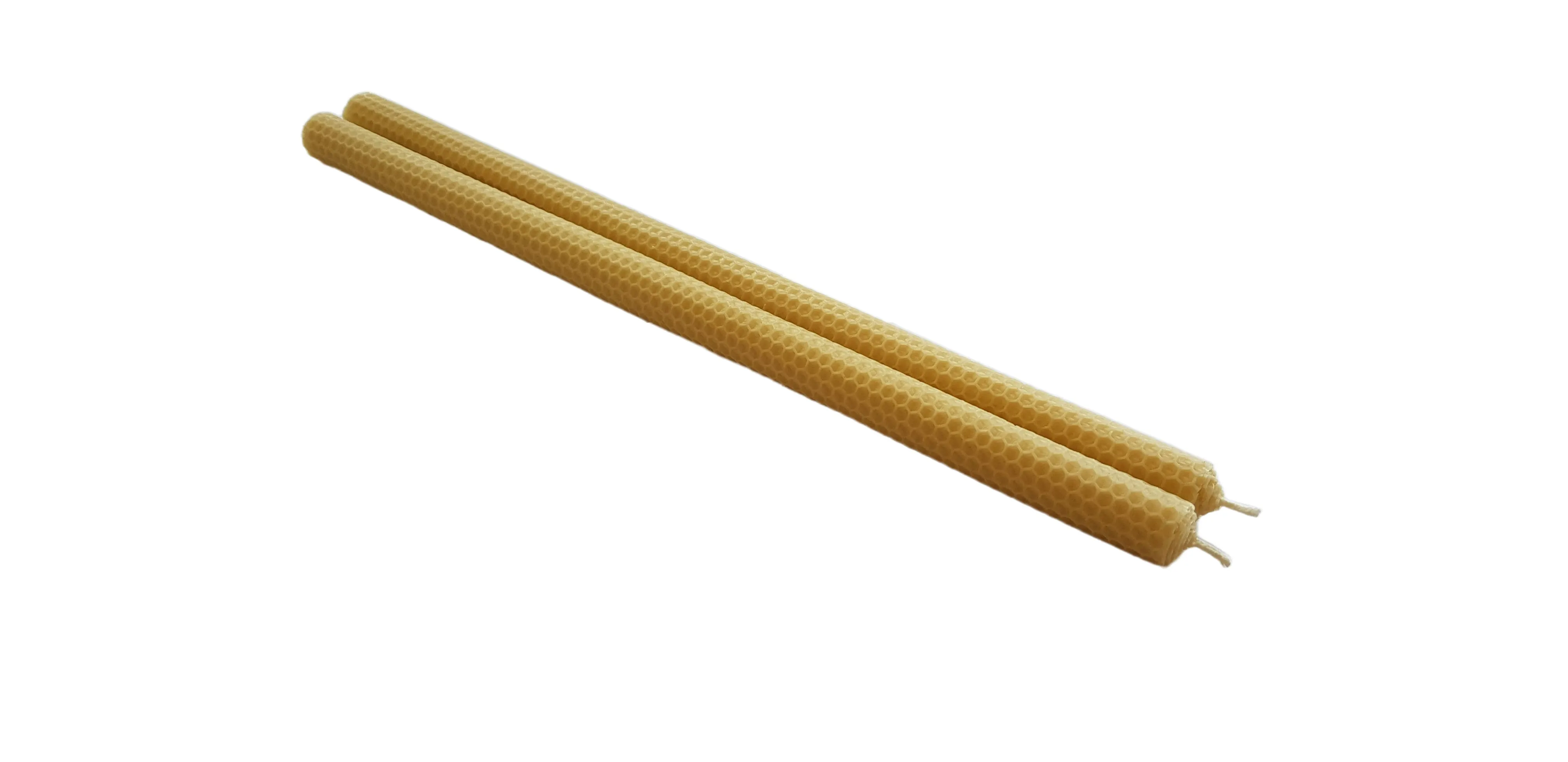 Beeswax Candles 2 Pack Tall Dinner Pair