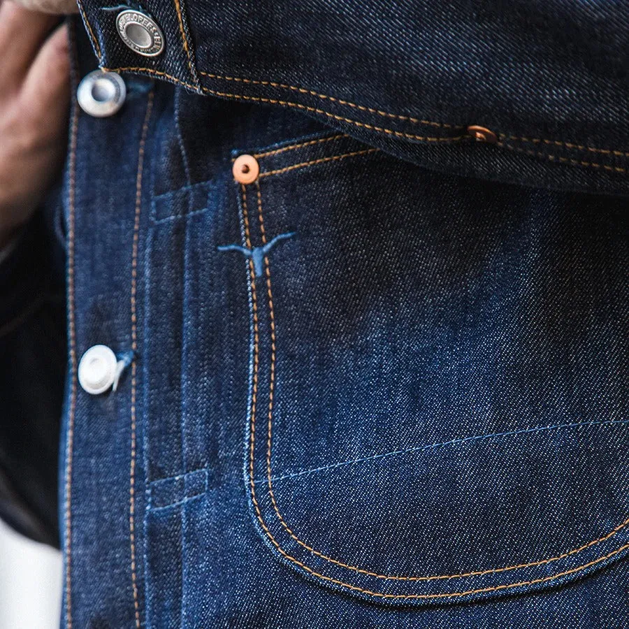 【Benzak Denim Developers】旗艦二號布料 牛仔夾克／BDJ-01 COWBOY JACKET special #2 15 oz. vintage indigo selvedge