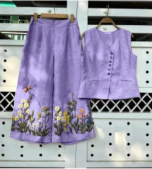 Biba "Floral Embroidery" Cord Set (Top   Bottom)