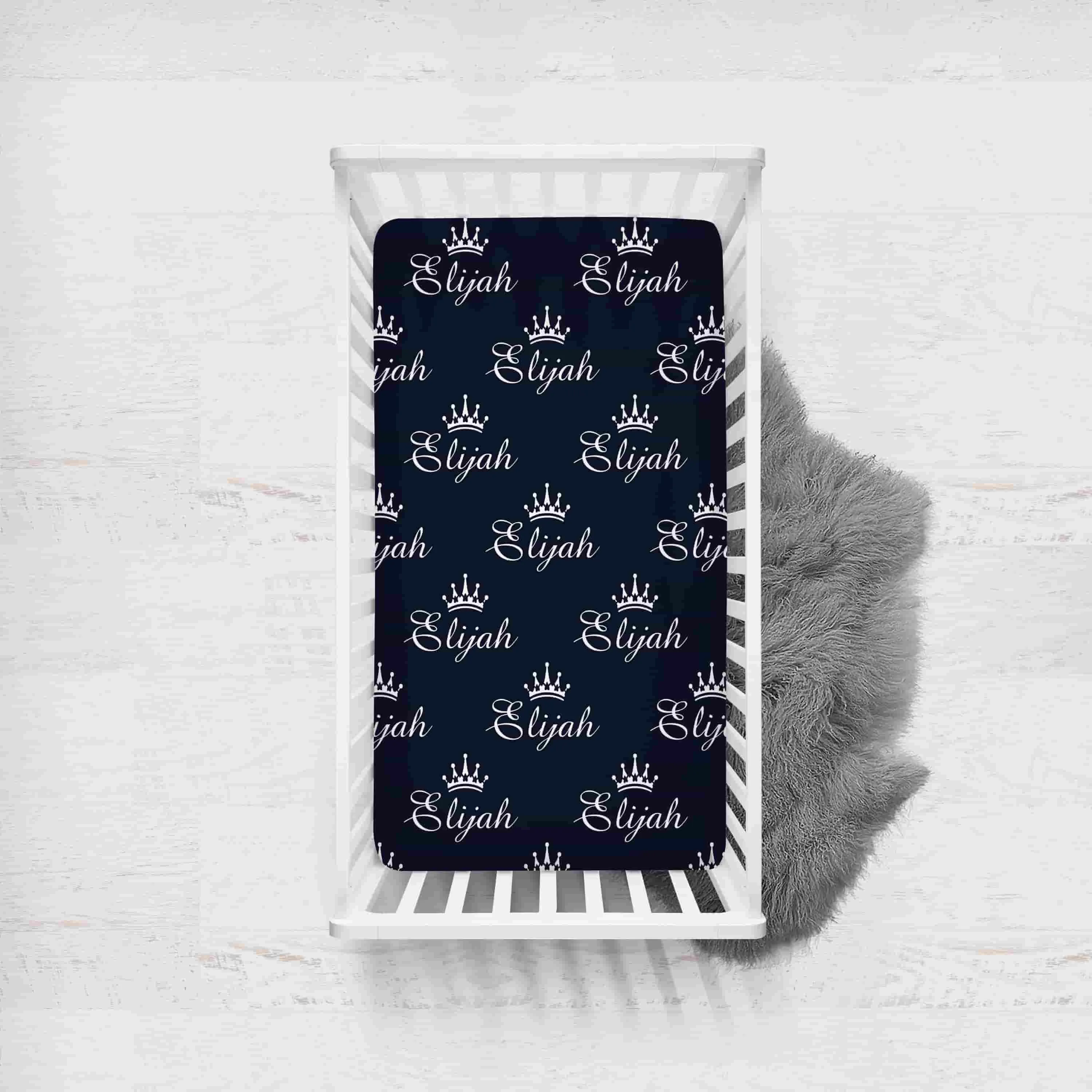 Blue Themed Personalised Cot Set