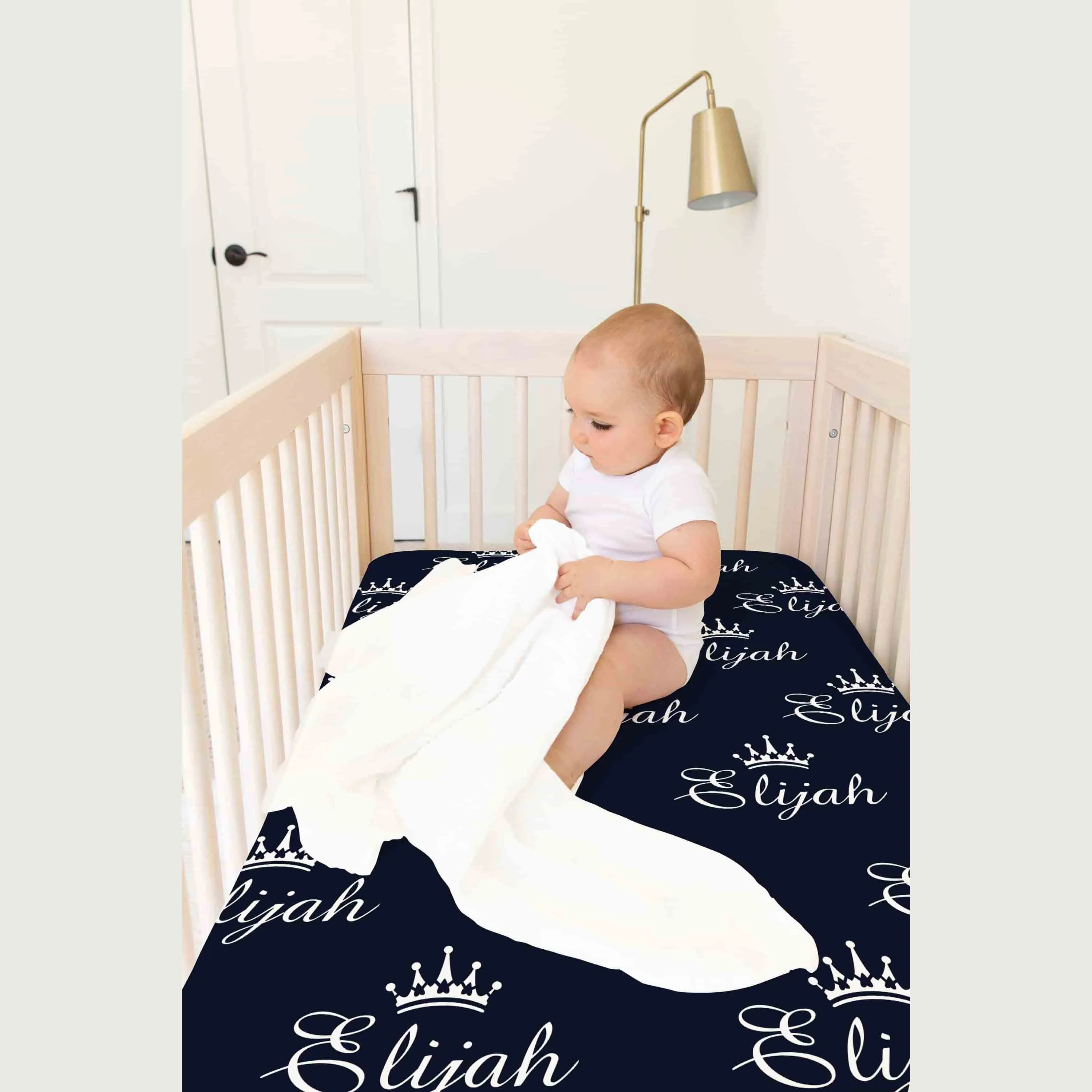 Blue Themed Personalised Cot Set