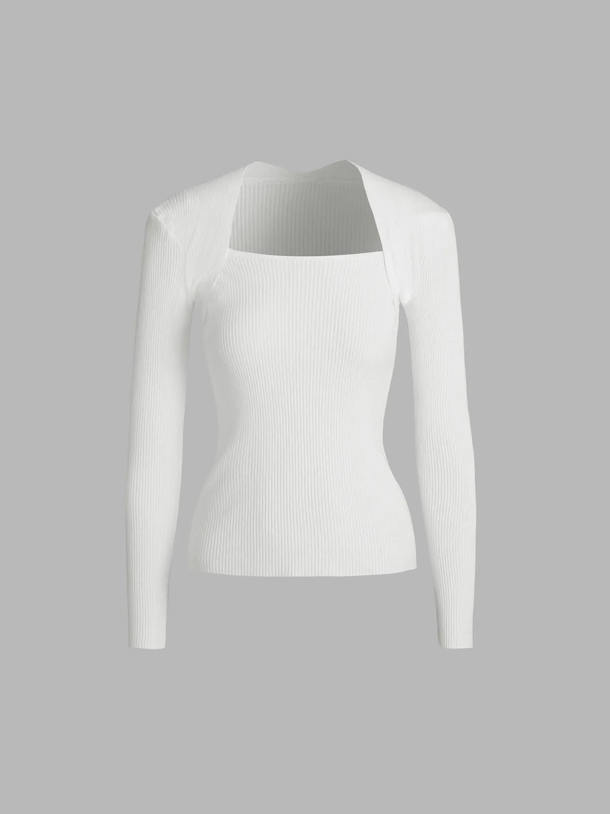 Bronzework Knitted Ribbed Pullover Sweater
