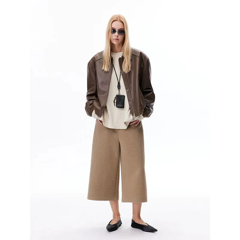 Brown Faux Leather Jacket