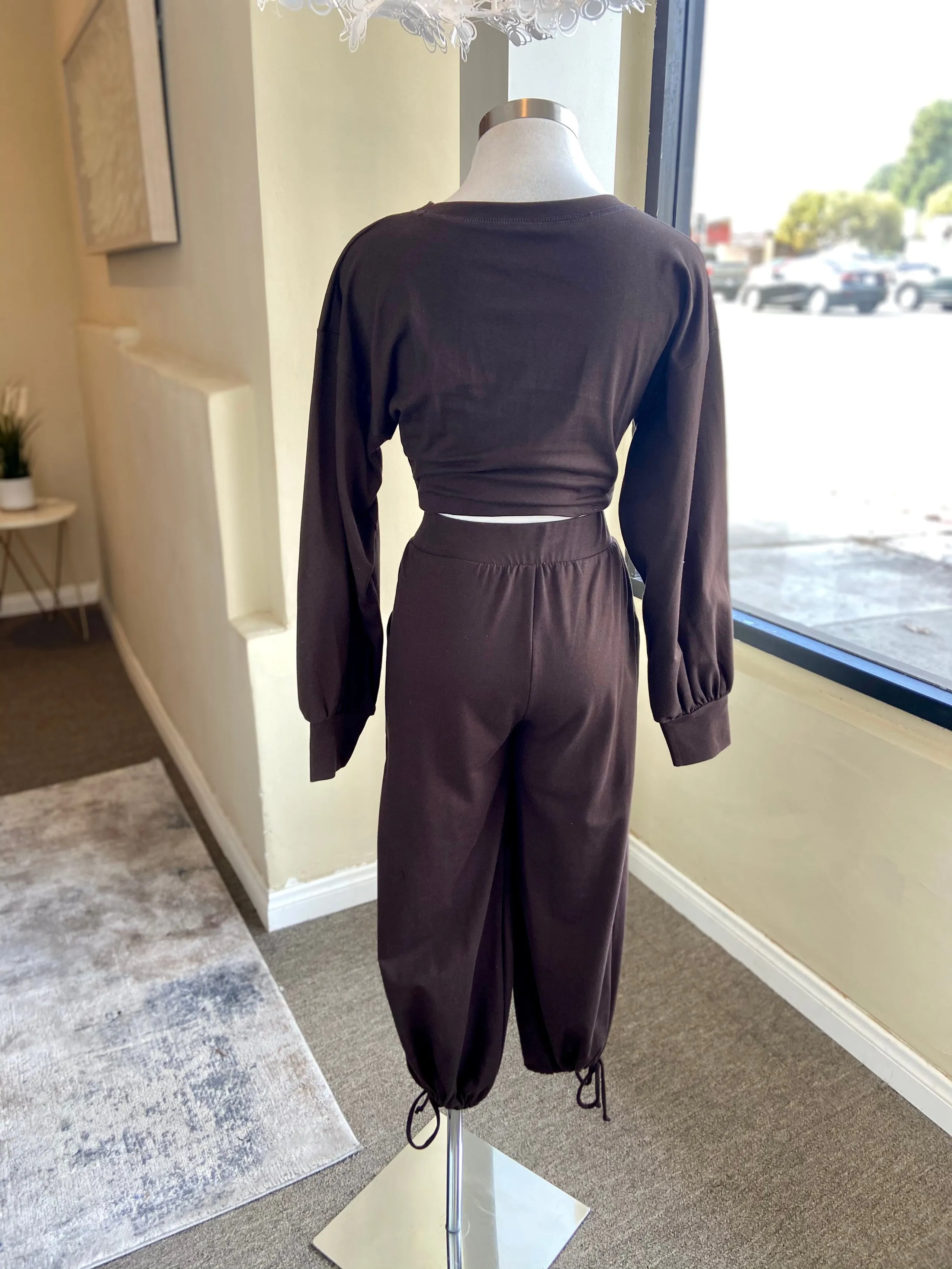 Brown Sweatpants Set