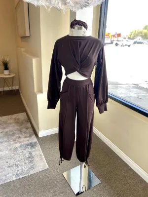 Brown Sweatpants Set
