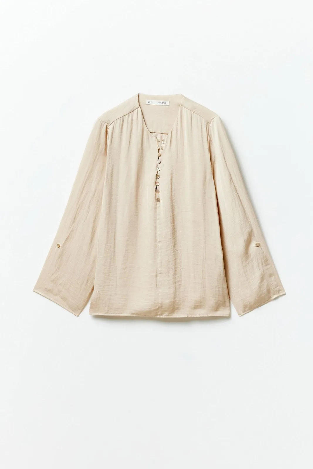 Buttons loose-fit blouse - Beige