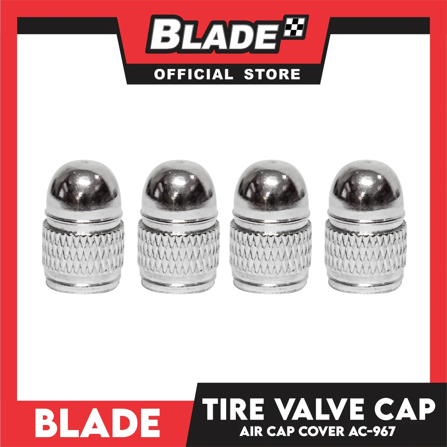 Carfu Tire Valve Cap AC-967 Air Cap Cover Set of 4 (White)