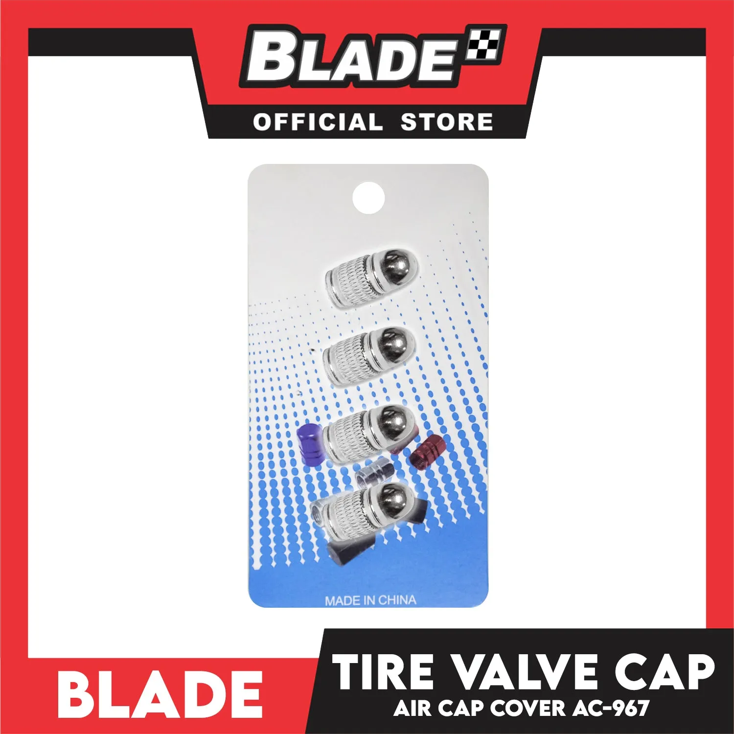 Carfu Tire Valve Cap AC-967 Air Cap Cover Set of 4 (White)