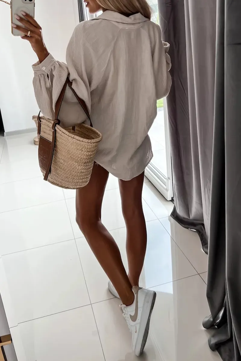 Casual Solid Patchwork Blouses (4 Colors)