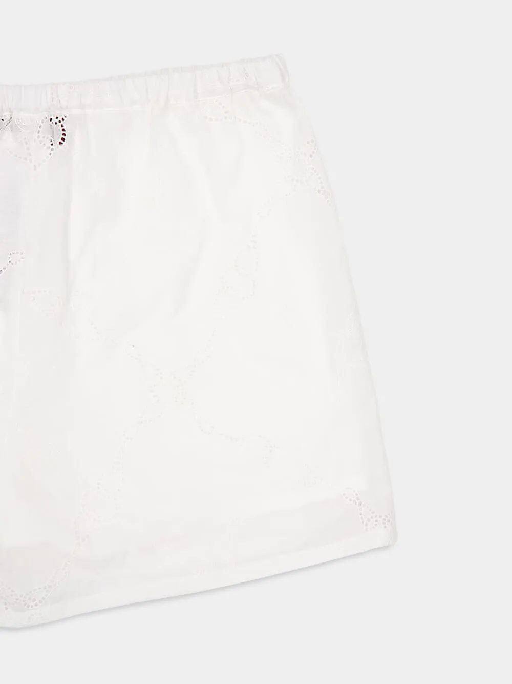 Casual White Cotton Shorts