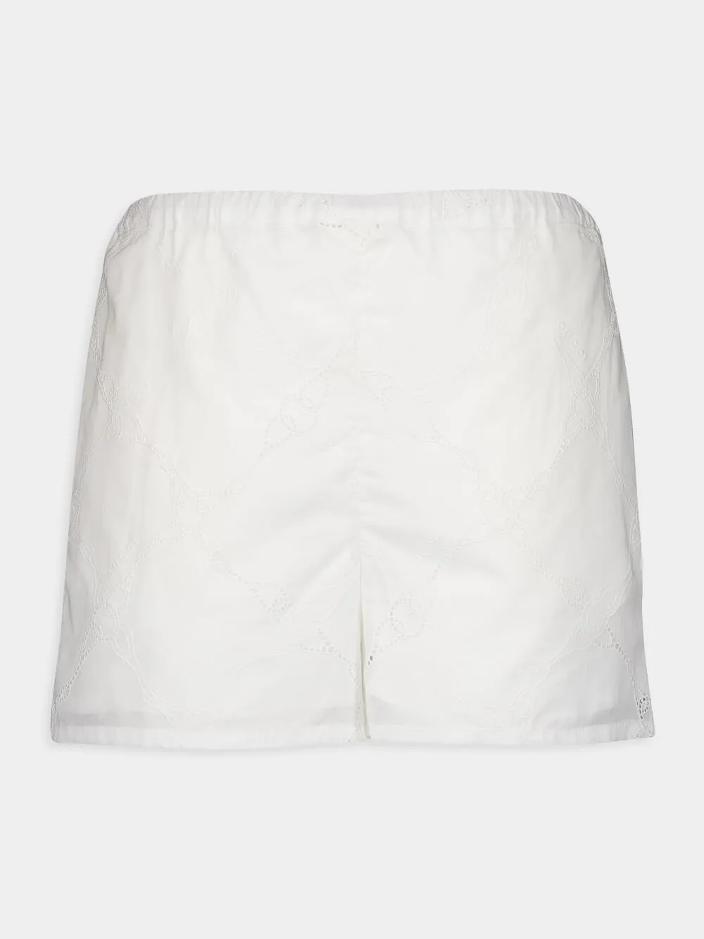 Casual White Cotton Shorts