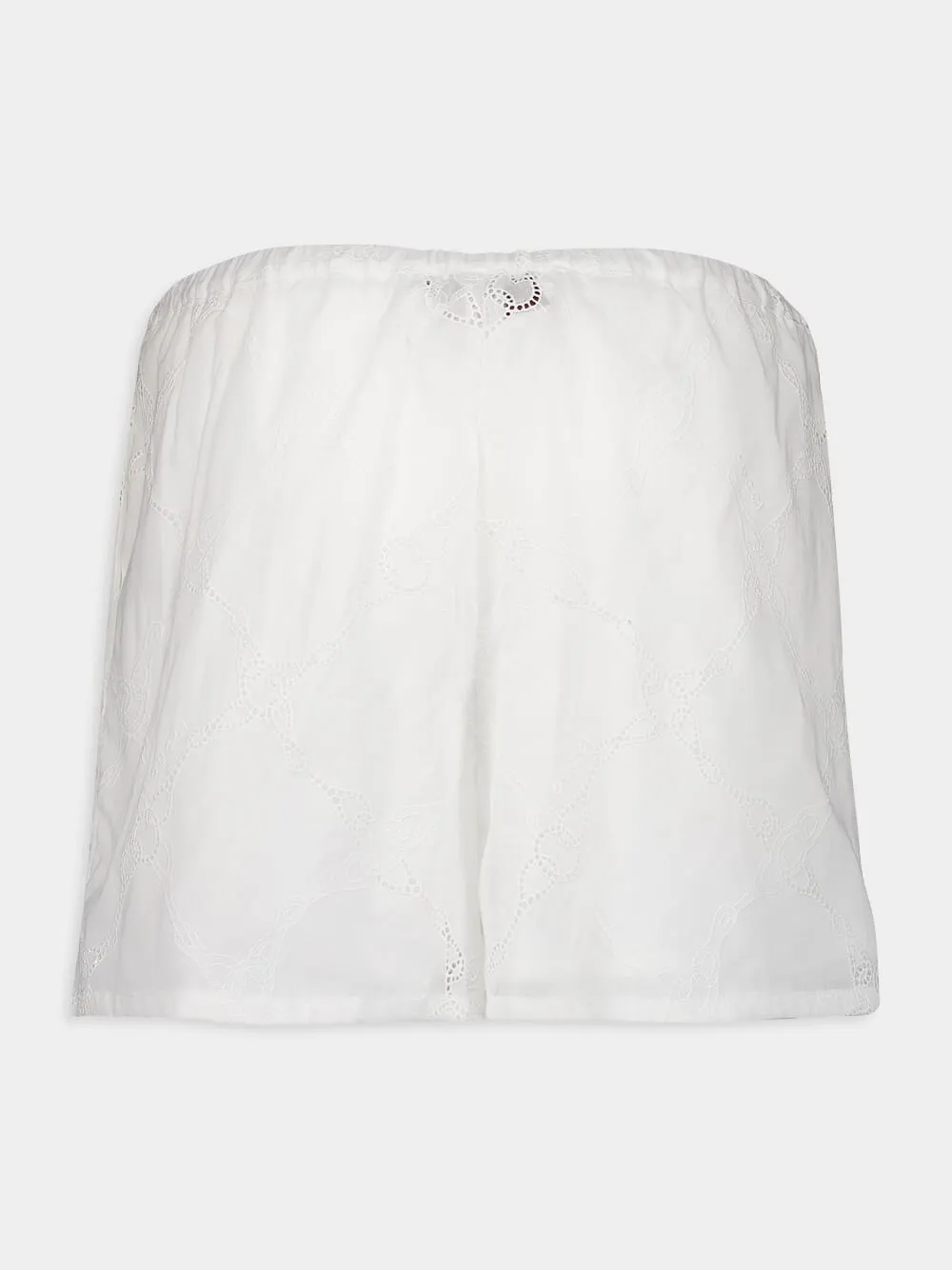 Casual White Cotton Shorts