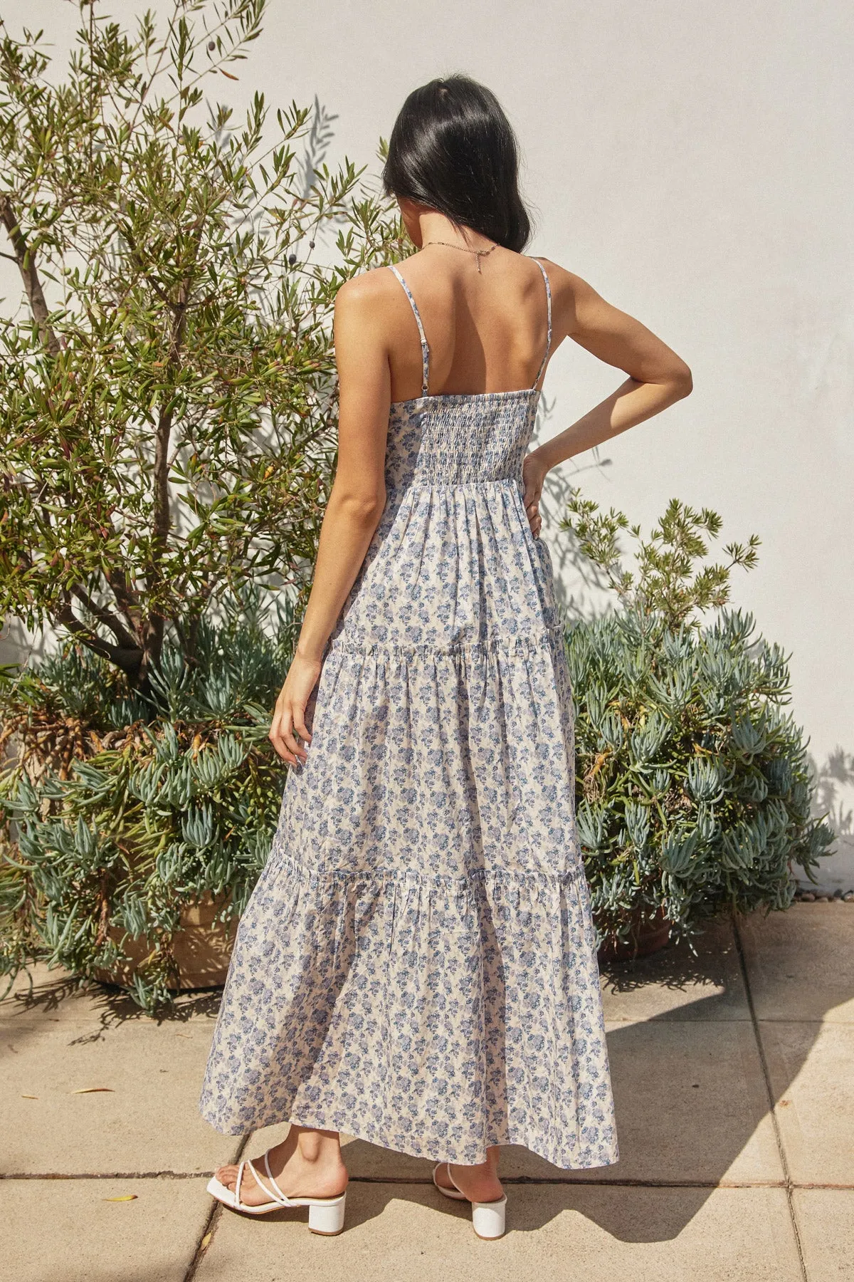 Catalina Bustier Tiered Maxi Dress
