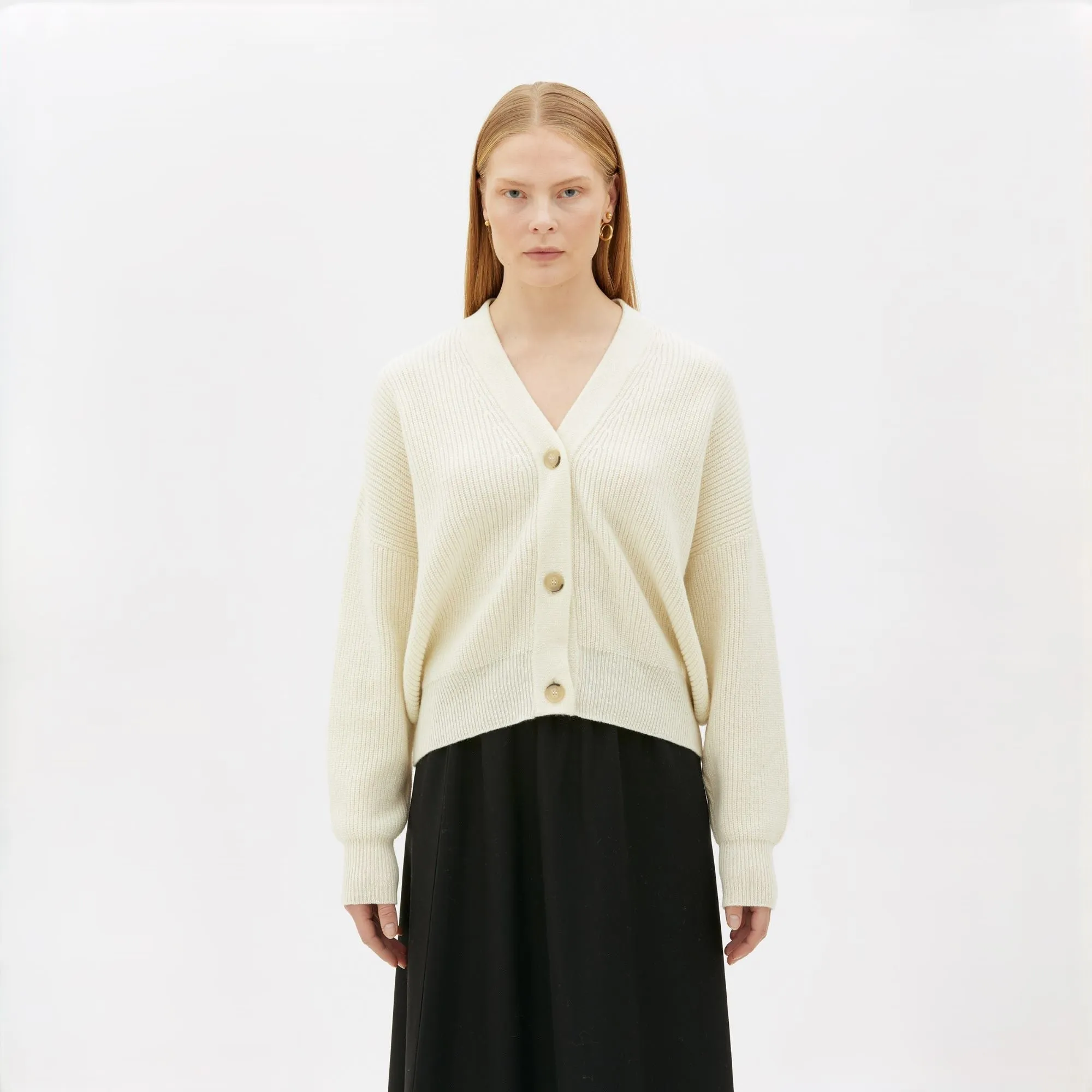 Celie V-Neck Wool Cashmere Cardigan