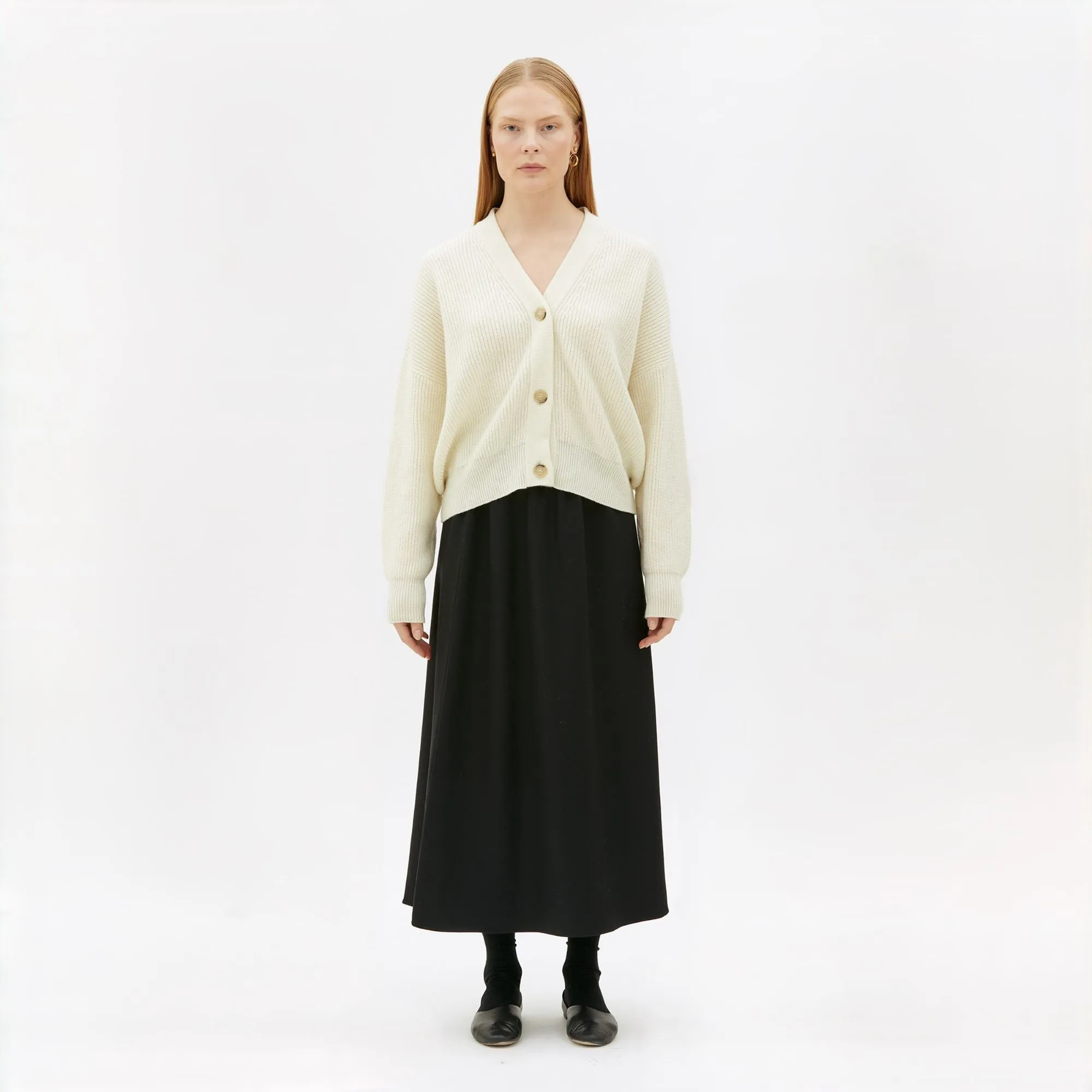 Celie V-Neck Wool Cashmere Cardigan