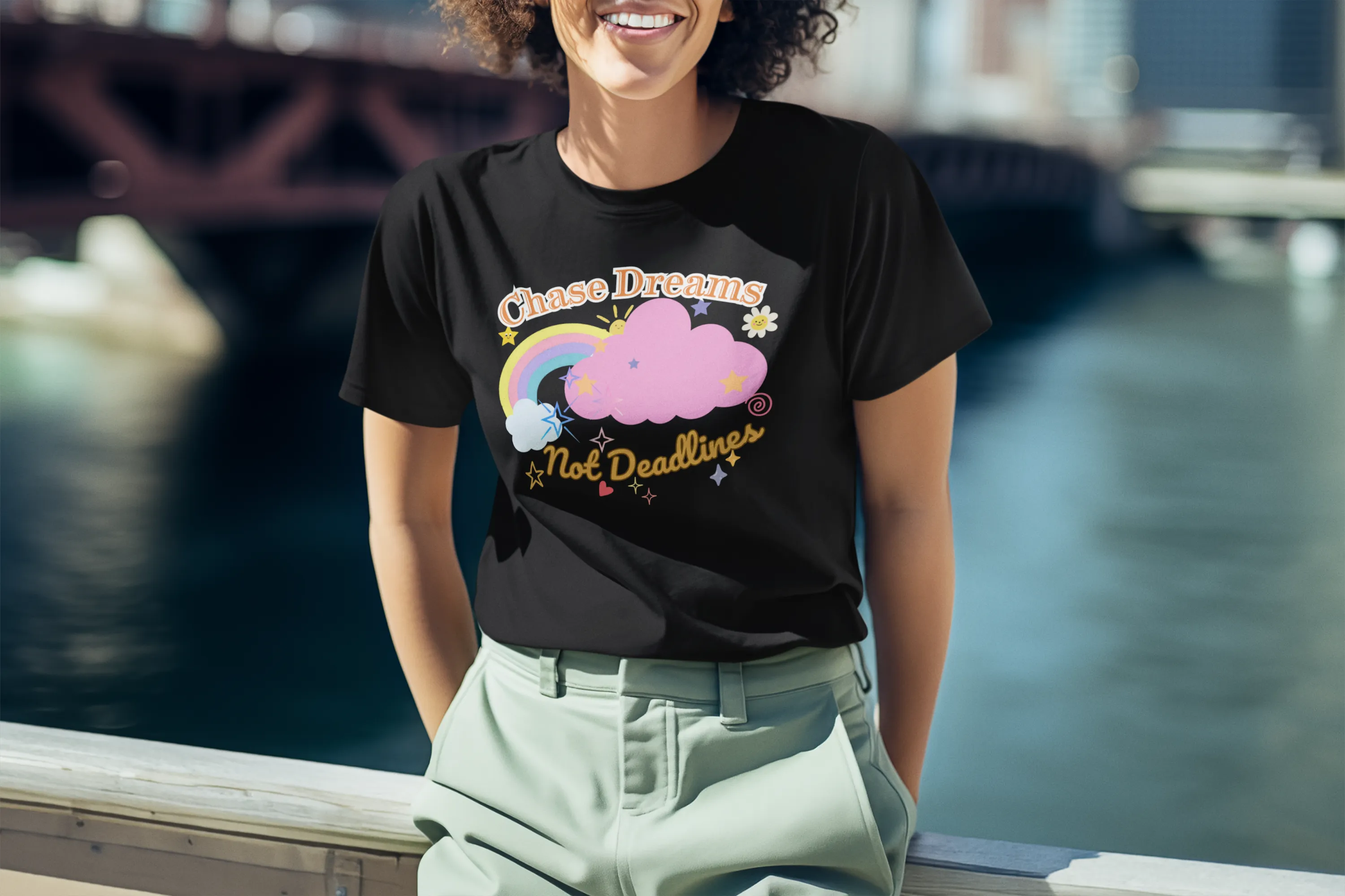 Chase Dreams Not Deadlines - Motivation Unisex Graphic T-Shirt