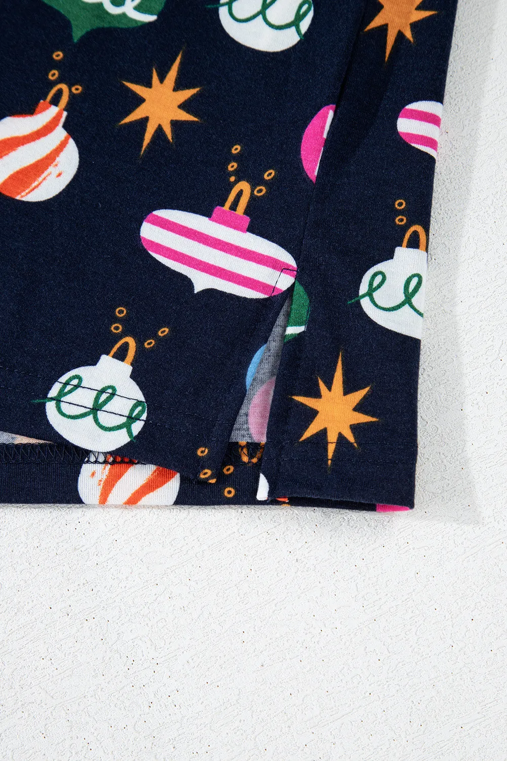 Christmas Ornament Print Loungewear Set