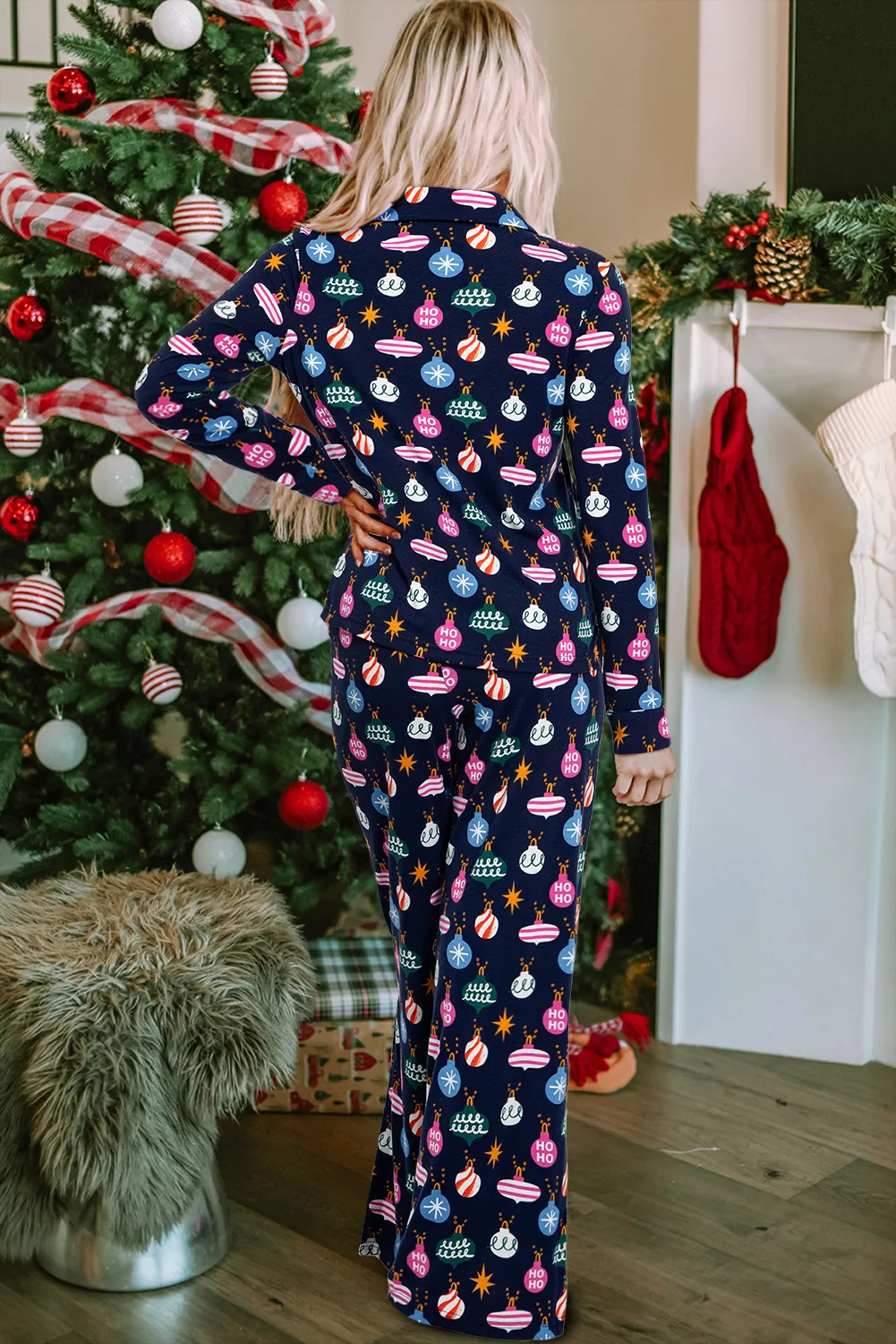 Christmas Ornament Print Loungewear Set