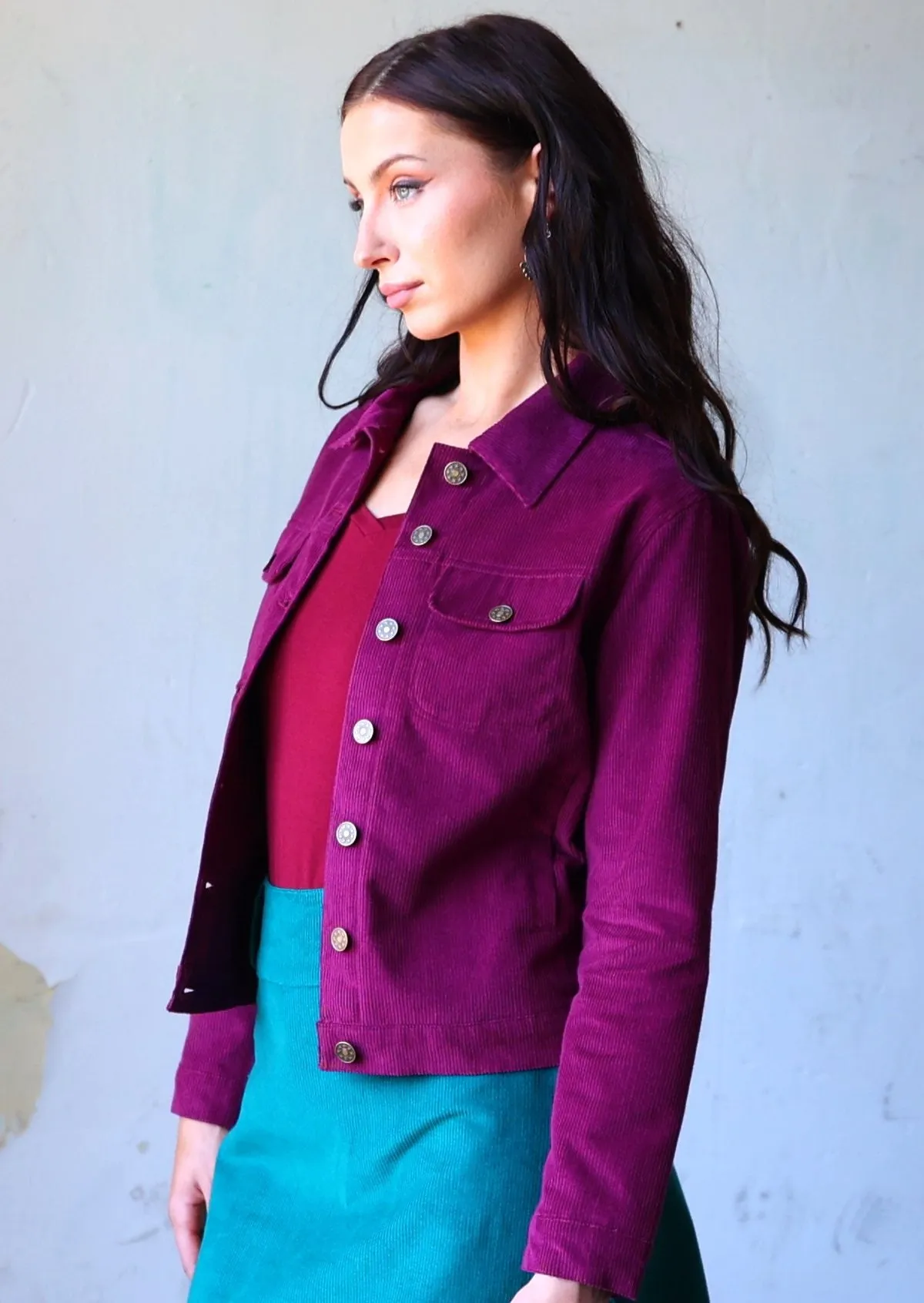 Corduroy Jacket Plum Caspia