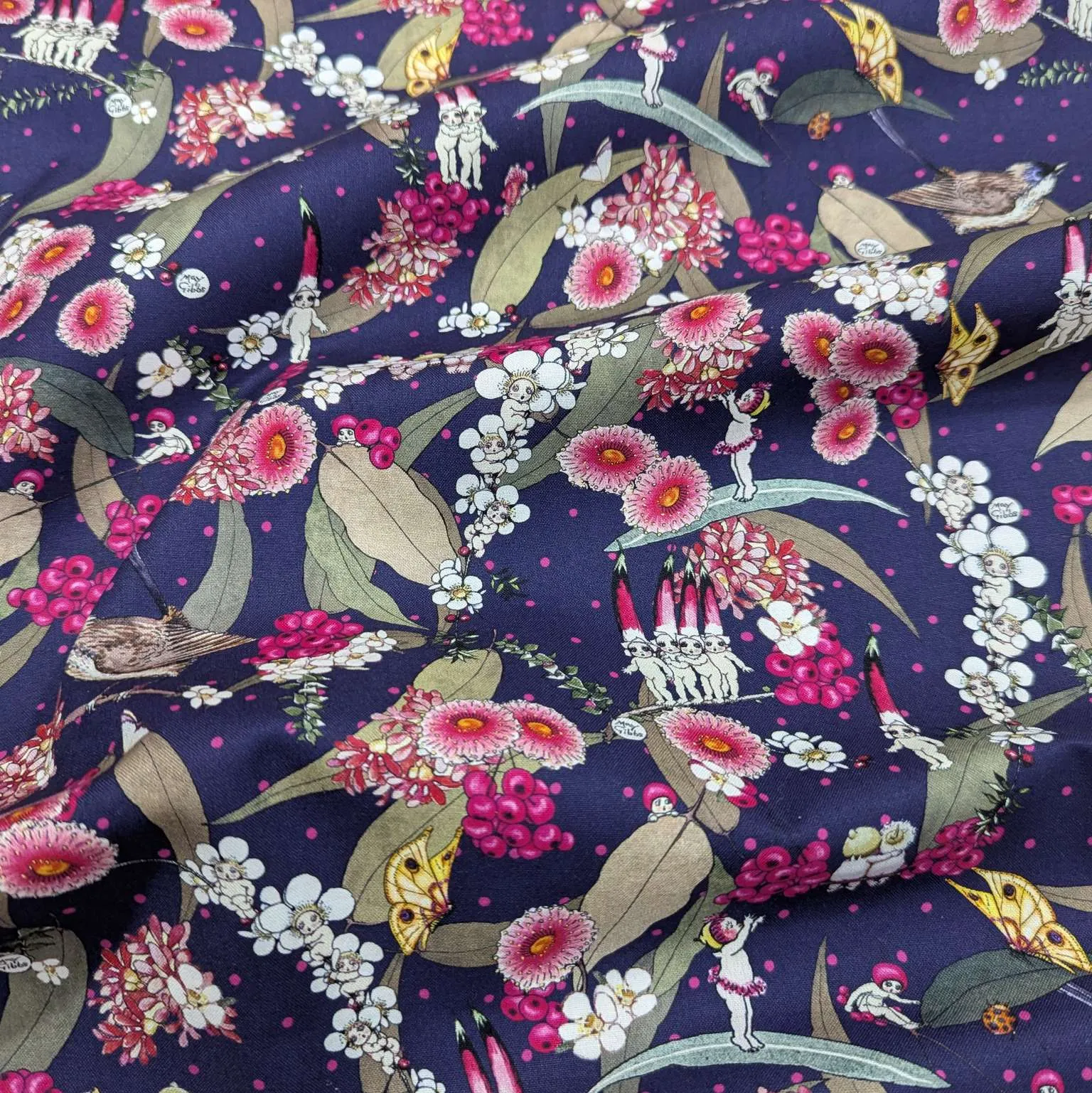 Cotton, May Gibbs - Native Berries in Navy