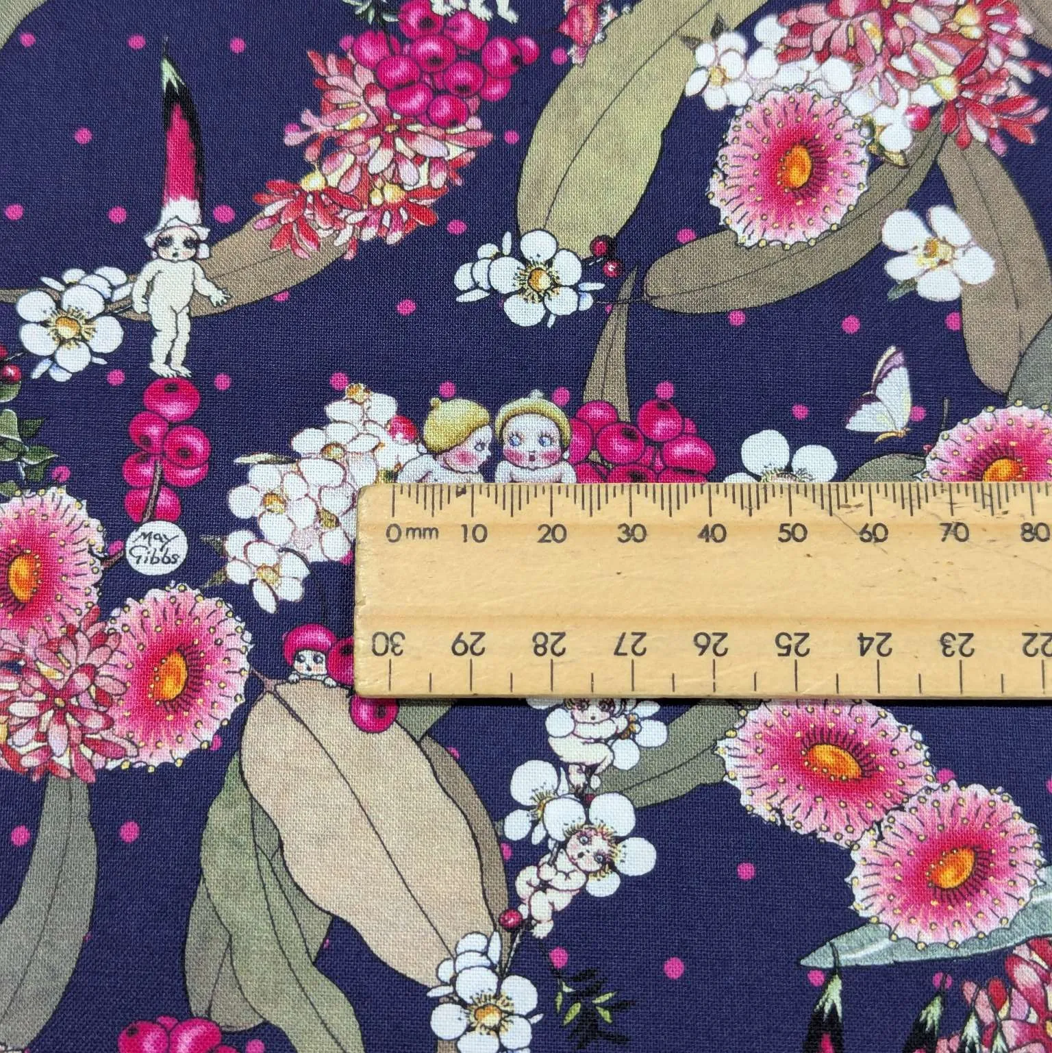 Cotton, May Gibbs - Native Berries in Navy