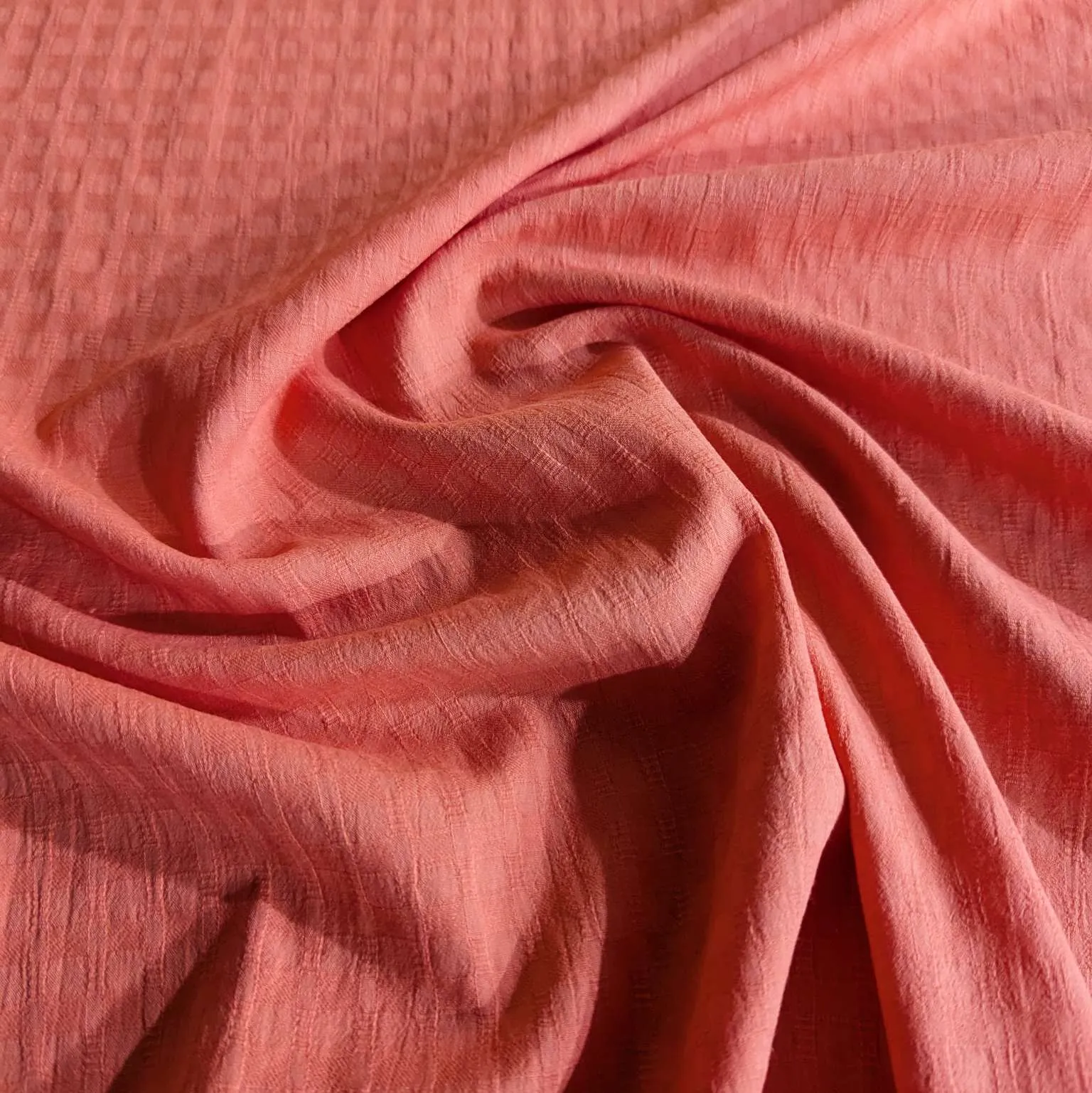 Cotton, Self Gingham, Melon