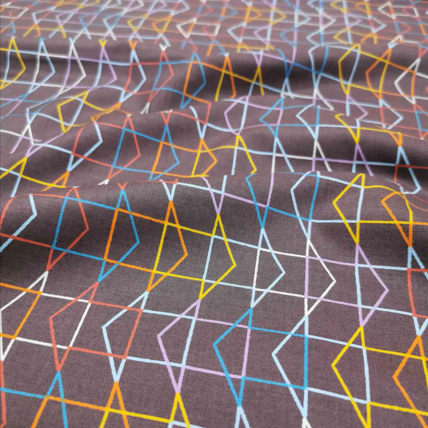 Cotton, To and Fro Arrows in Aubergine by Ruby Star Society