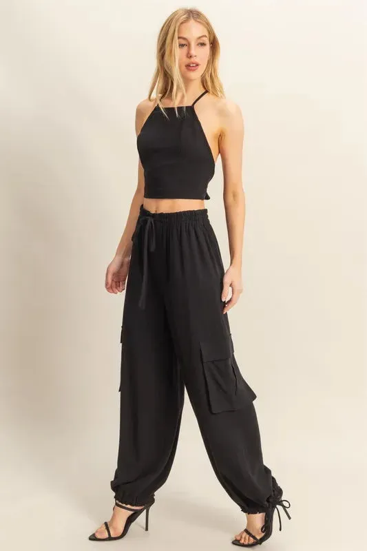 Crop Top and Cargo Pants Set