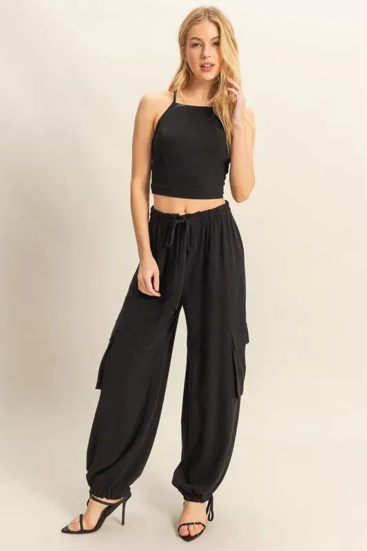 Crop Top and Cargo Pants Set