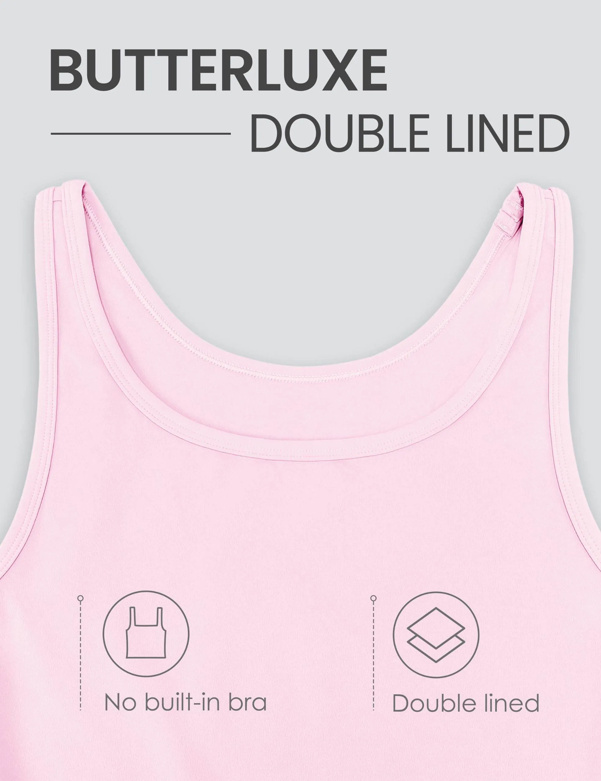 CRZ YOGA Womens Butterluxe Double Lined Tank Tops Scoop Neck Racerback Workout Tanks Sleeveless Casual Cropped Top Pink Peony Medium
