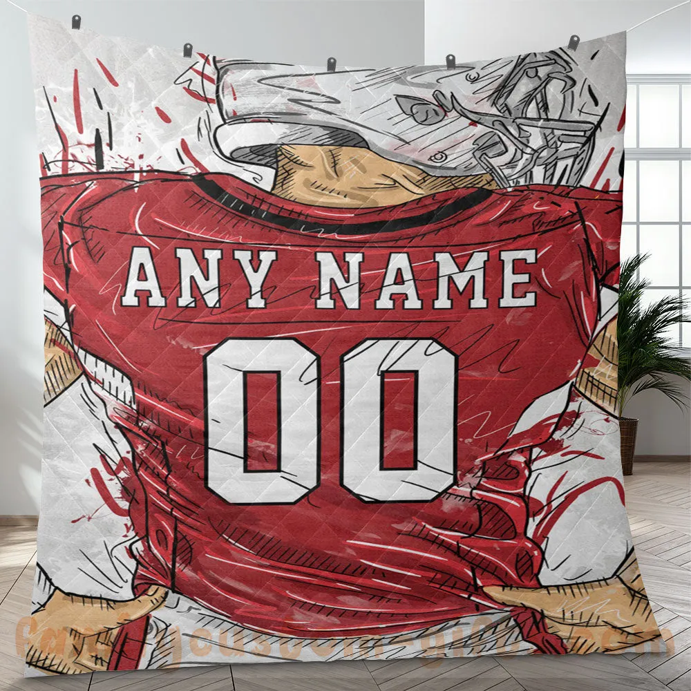 Custom Premium Quilt Blanket Arizona Jersey American Football Personalized Quilt Gifts for Her & Him
