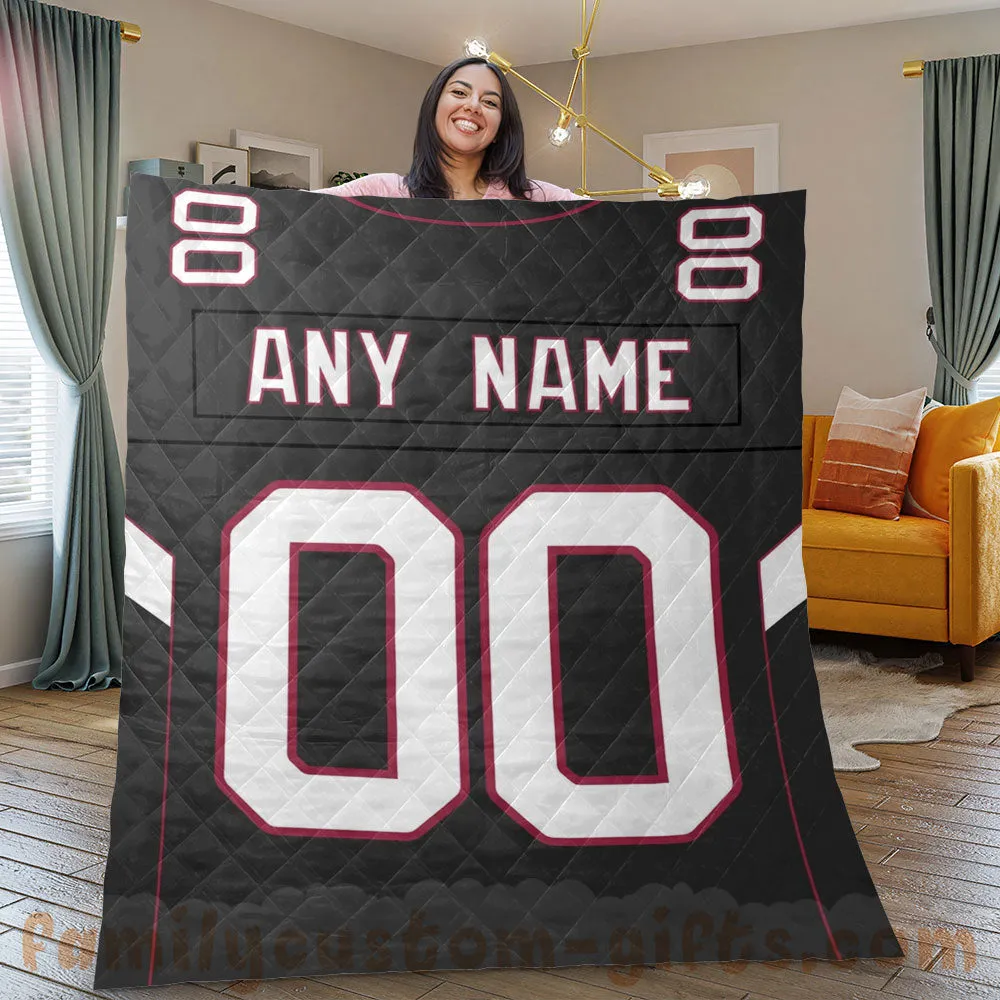 Custom Premium Quilt Blanket Arizona Jersey American Football Personalized Quilt Gifts for Her & Him
