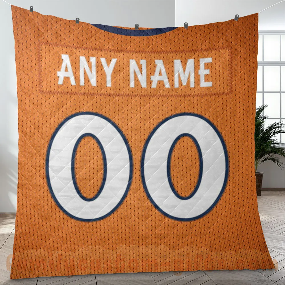 Custom Premium Quilt Blanket Denver Jersey American Football Personalized Quilt Gifts for Her & Him