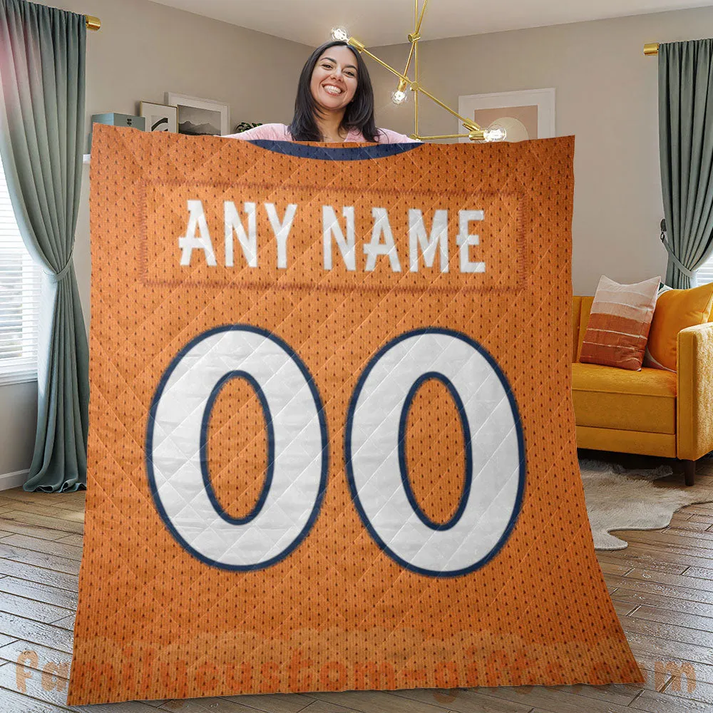 Custom Premium Quilt Blanket Denver Jersey American Football Personalized Quilt Gifts for Her & Him