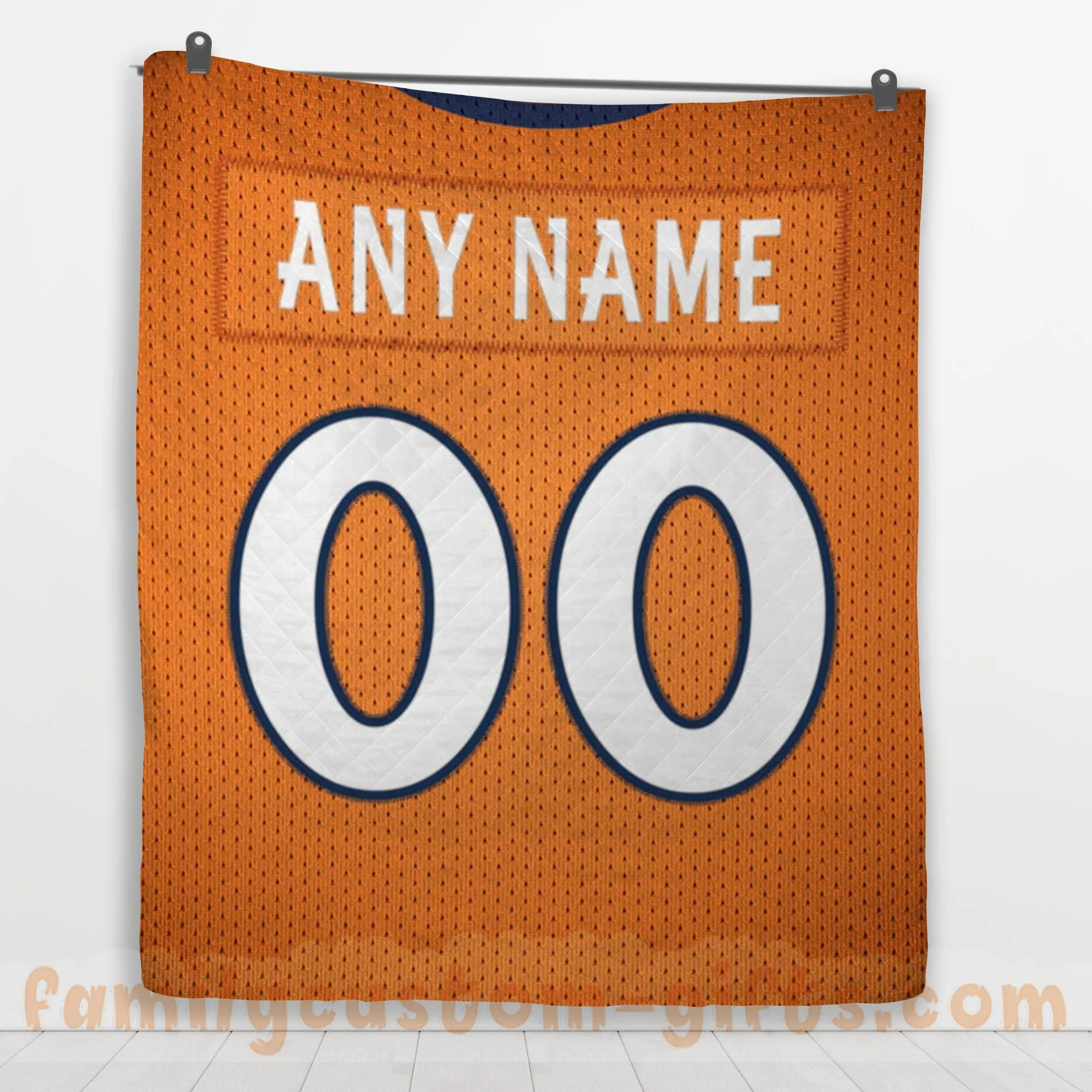 Custom Premium Quilt Blanket Denver Jersey American Football Personalized Quilt Gifts for Her & Him