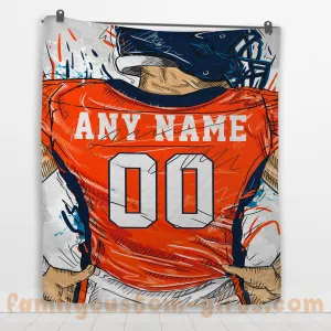 Custom Premium Quilt Blanket Denver Jersey American Football Personalized Quilt Gifts for Her & Him